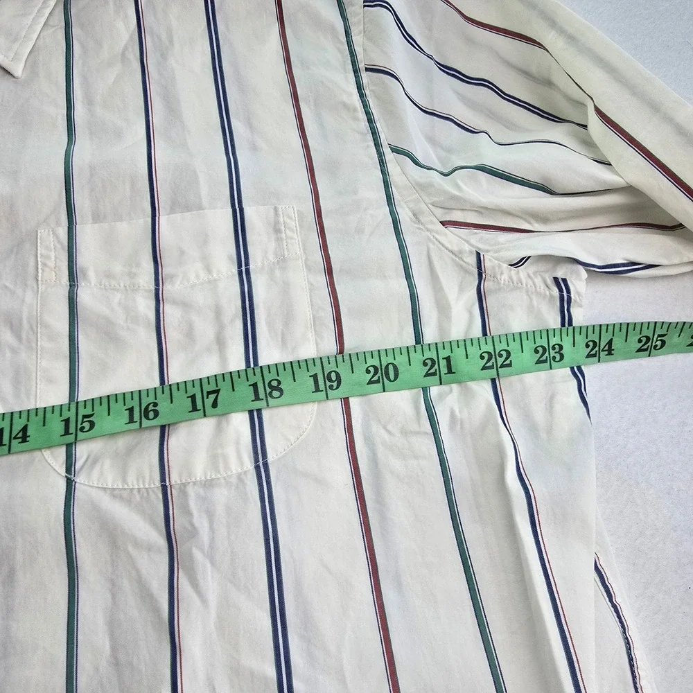 J.‎ Crew NWT Secret Wash Classic Fit Men's White Striped Button Down Shirt XL